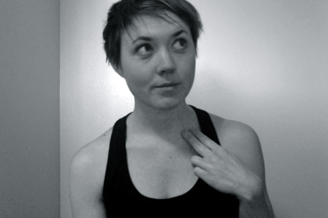 Step 3: Congratulations, you are still alive!  Here you can see the approximate area you'll need to palpate to feel the artery and vein if your posture is normal.